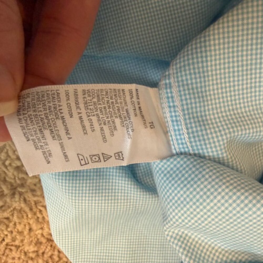 Nautica XL Men's Short Sleeve Button Down Shirt Light Blue Oxford Pocket Logo - Picture 6 of 6